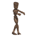 Walks diagonally - back-right, zombie-like