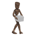 Walks diagonally - forward-left, with a box