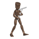 Walks diagonally - forward-left, with a pickaxe