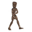 Walks diagonally - forward-left, wounded