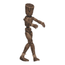 Walks diagonally - forward-left, zombie-like