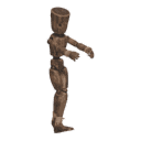 Walks diagonally - forward-right, zombie-like