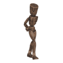 Starts walking - with hands tied