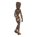 Starts walking - with a flashlight