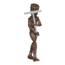 Starts walking - with a pickaxe