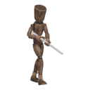 Starts walking - with a rifle