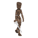 Stops - from a walk, with a sword