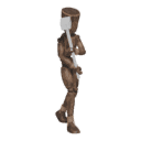 Stops - from a walk, with a two-handed weapon