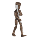 Walks - with a two-handed weapon